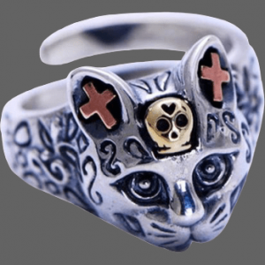 Bague Tete de mort chat