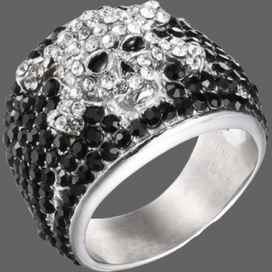 Bague tete de mort Johnny Hallyday