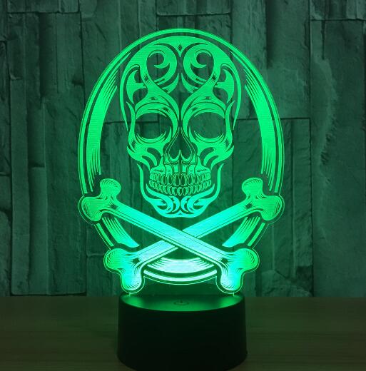 Lampe Tete de Mort Os Croisés