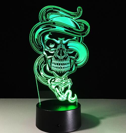 Lampe Tete de Mort Serpent