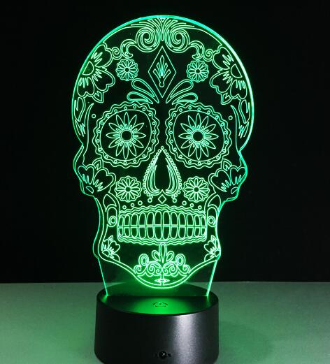 Lampe Tete de Mort Crane Mexicain