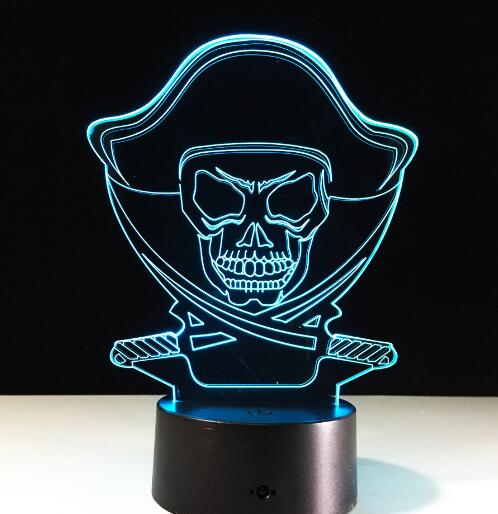 Lampe Tete de Mort Pirate